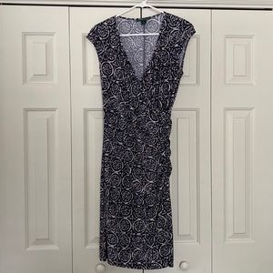 Ralph Lauren Size 10 Navy and White Dress. Good condition.